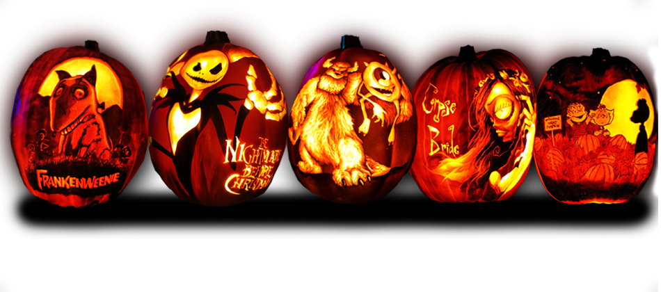 5 Carved Pumpkins